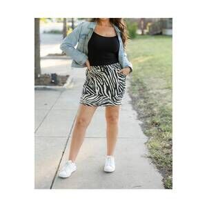 NEW JULIA ROSE zoe jogger skirt in zebra print